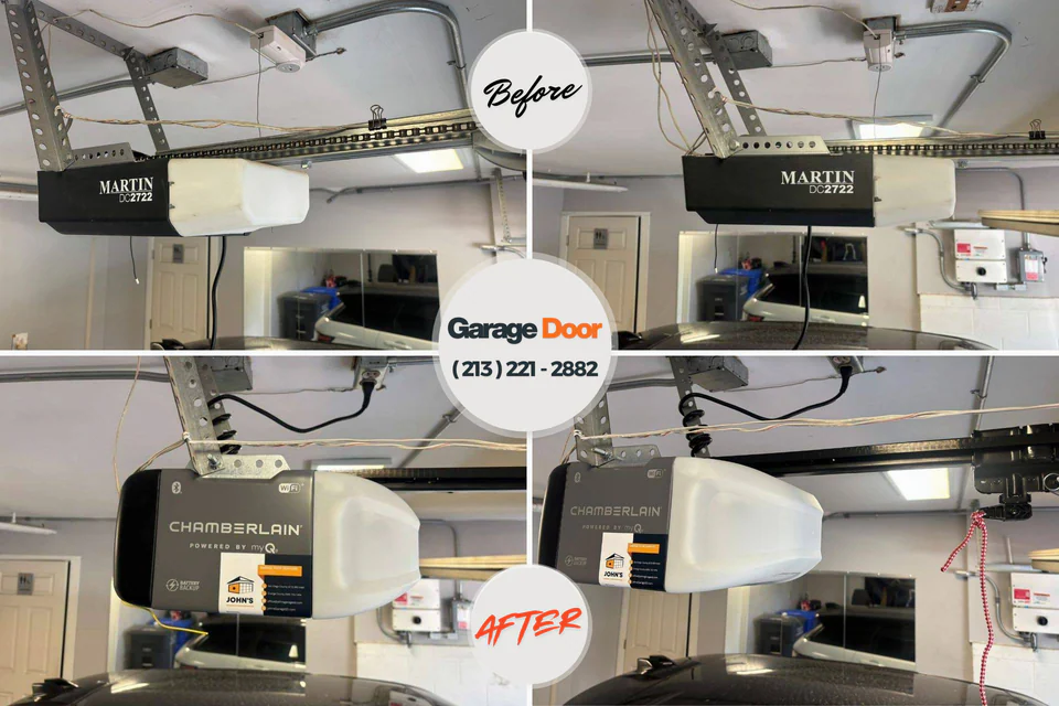 Before and after: garage door company Bay Pines, FL